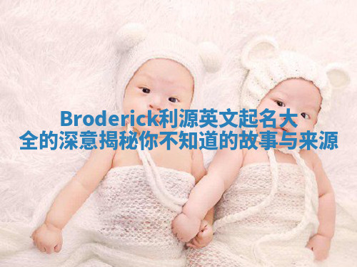 Broderick利源英文起名大全的深意揭秘你不知道的故事与来源