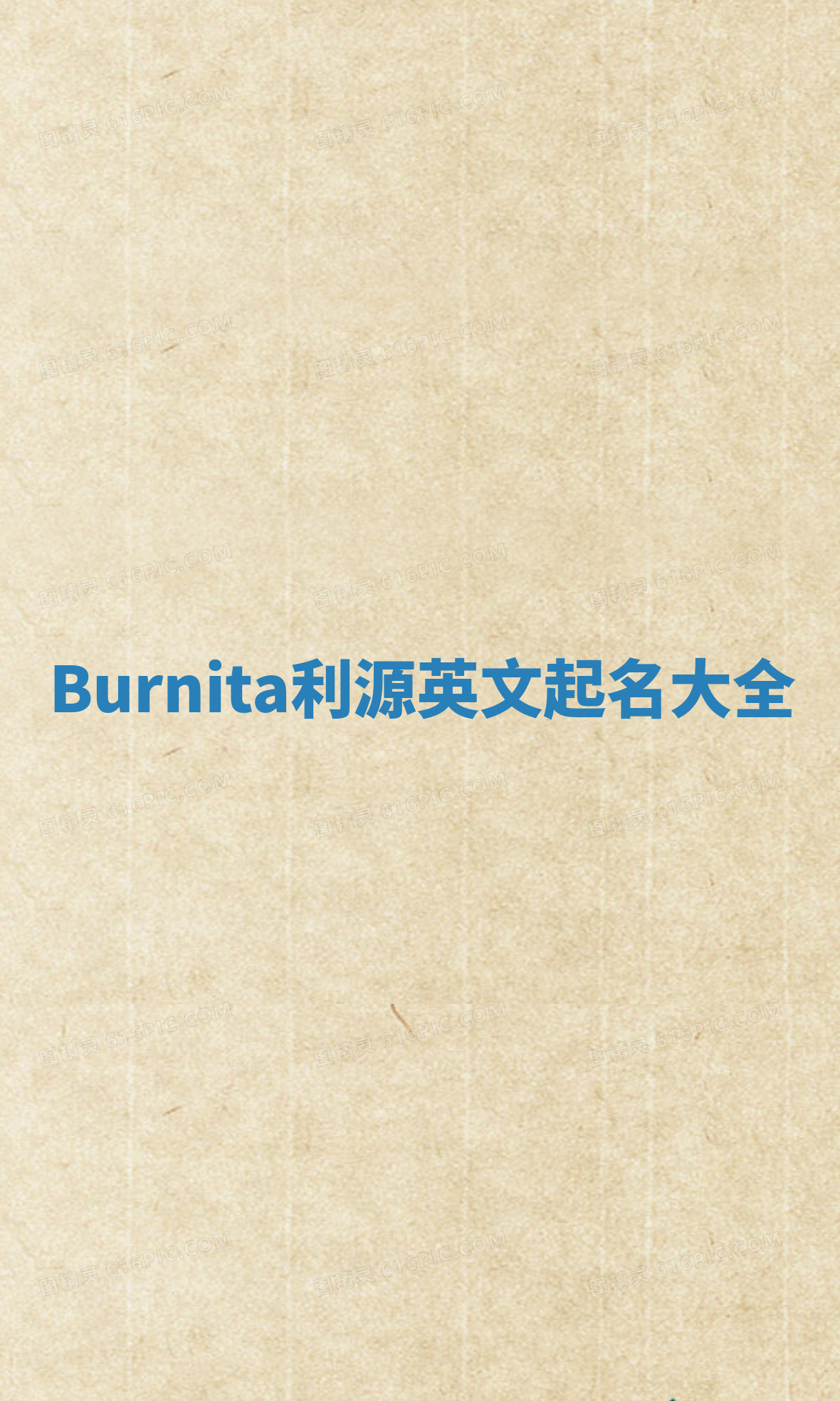 Burnita利源英文起名大全