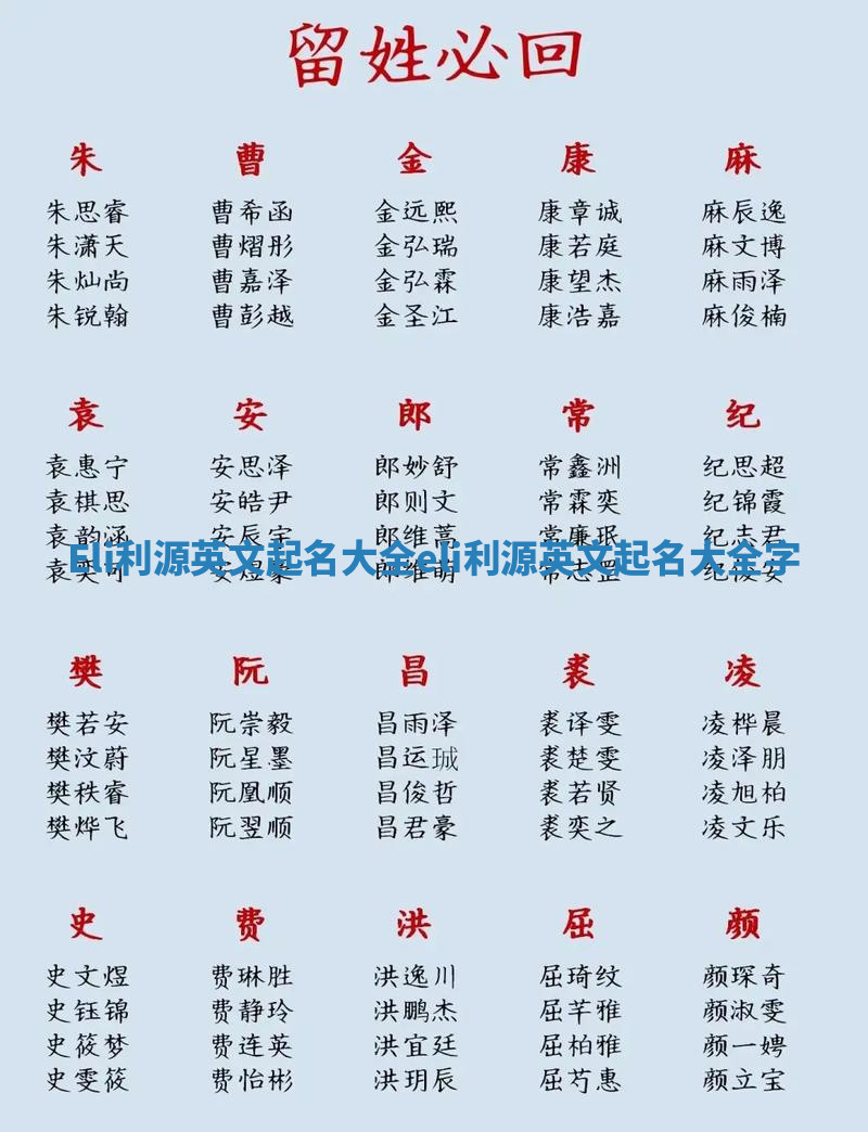 Eli利源英文起名大全 eli利源英文起名大全字 Eli利源英文起名大全 eli利源英文起名大全字