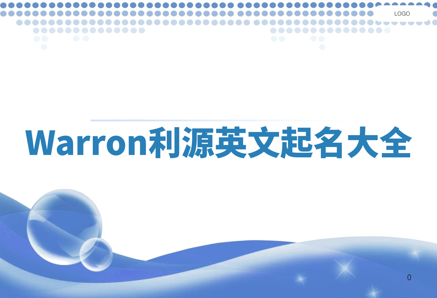 Warron利源英文起名大全